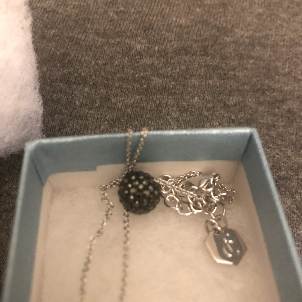 Touchstone Crystal black ball necklace.